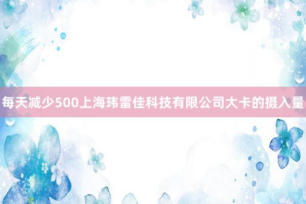 每天减少500上海玮雷佳科技有限公司大卡的摄入量